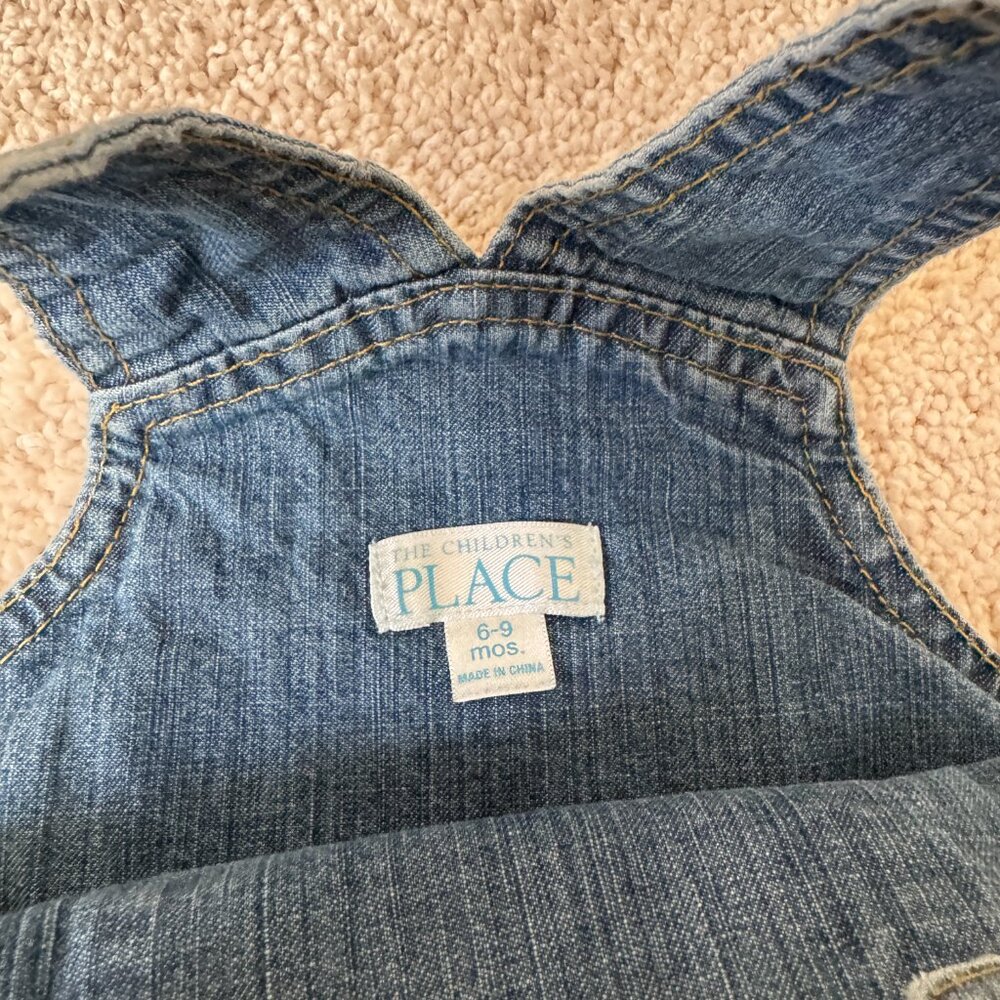 The Children’s Place Denim Overalls | 6–9 Months | Good Condition - Picture 3 of 4